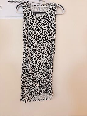 Amazon Women's Midi Skirt in Black and White Leopard Print